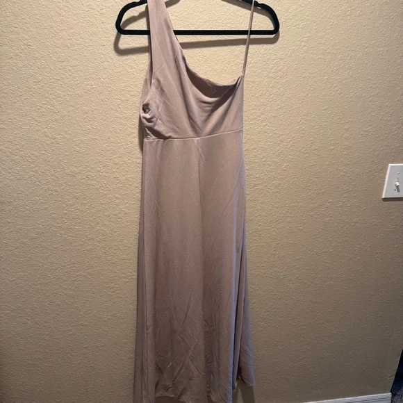Birdy Grey One-Shoulder Kira Dress in Taupe - Picture 7 of 8